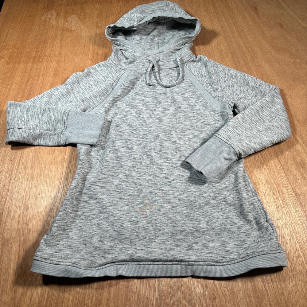 Duluth Trading Co Hoodie Women Small Gray Space Dye Heavyweight Pullover 73765